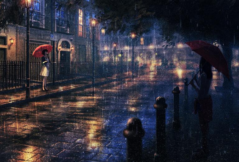 雨中记忆唯美街景