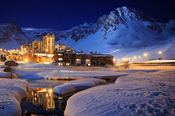 冬天风景雪景夜晚